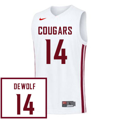Washington State Cougars #14 Matt DeWolf College Basketball Jerseys Sale-White